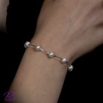 دستبند نقره نه مروارید مدل