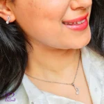 نیم ست نقره نت چنگ از جنس نقره با عیار بالای 925 با روکش طلا سفید