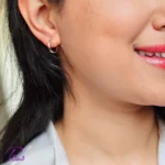 گوشواره نقره دوکاره حلقه و مروارید با متریال نقره با عیار 925 خالص با آبکاری رودیوم