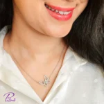 گردنبند نقره پروانه ساخته شده از نقره با بالاترین عیار ممکن با روکش فلز رودیوم