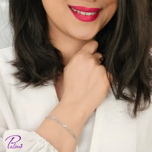 قیمت دستبند نقره سه لاین مدرن مدل