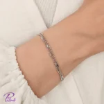 خرید دستبند نقره سه لاین مدرن مدل
