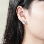 قیمت گوشواره نقره هلیوس آبی اصل