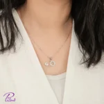 خرید گردنبند نقره حلقه و پروانه مدل