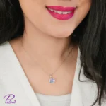 خرید گردنبند نقره مکعب یاسی مدل