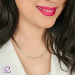 قیمت گردنبند نقره بافت سه رنگ مدل