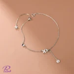 دستبند نقره طرح پروانه ساخته شده از نقره با بالاترین عیار ممکن با روکش طلا سفید