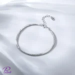 دستبند نقره مدل درخشان ساخته شده از نقره با عیار 925 با آبکاری رودیوم