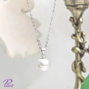 گردنبند نقره مروارید سفید ساده
