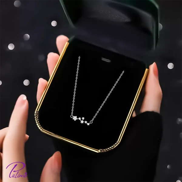 گردنبند نقره ستاره دنباله دار تماما از نقره استرلینگ خالص با آبکاری رودیوم
