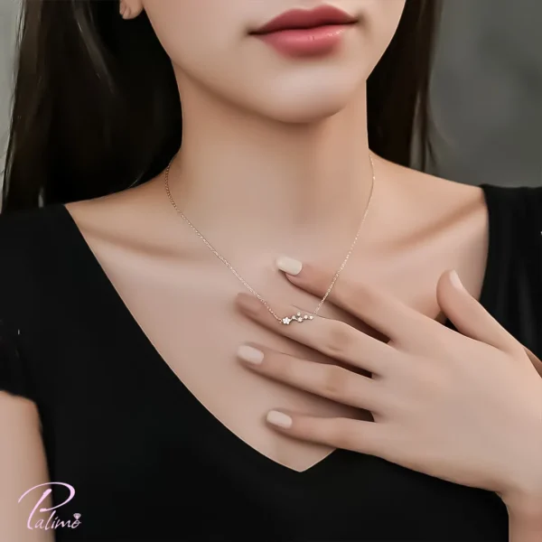 گردنبند نقره ستاره دنباله دار ساخته شده از نقره با عیار 925 خالص با آبکاری رودیوم