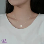 گردنبند نقره طرح شبدر از جنس نقره استرلینگ خالص با آبکاری رودیوم