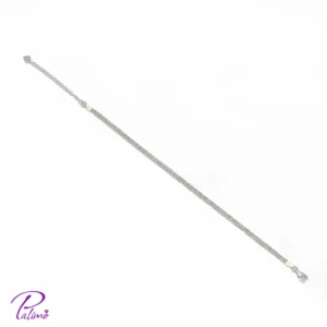 دستبند نقره دو لاین خاویاری ساخته شده از نقره با عیار 925 خالص با روکش فلز رودیوم