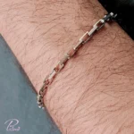 دستبند نقره ایتالیایی مدل آجری از جنس نقره با عیار 925 با روکش فلز رودیوم
