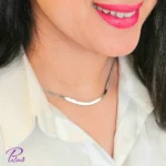 ست گردنبند و دستبند نقره ایتالیایی هرینگبون با متریال نقره با عیار 925 با آبکاری رودیوم