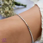 پابند نقره تنیسی از جنس نقره با عیار بالای 925 با آبکاری طلا سفید