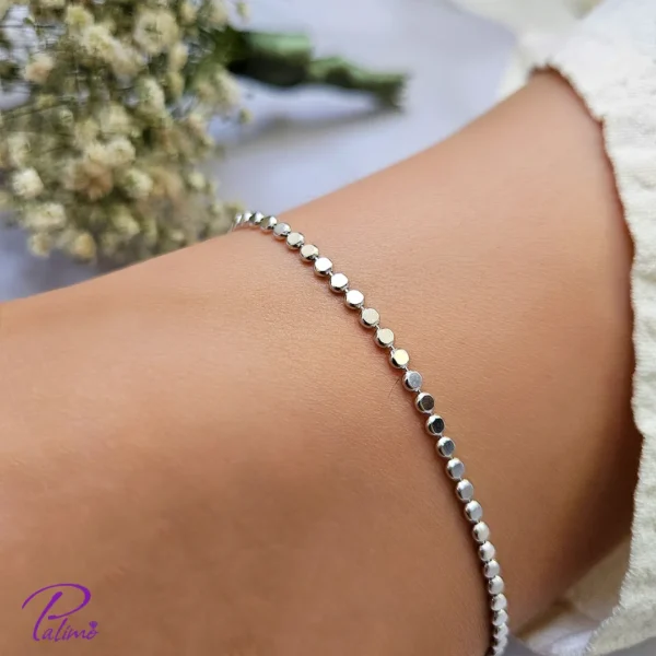 پابند نقره تنیسی از جنس نقره با عیار بالای 925 با آبکاری طلا سفید