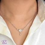 گردنبند نقره فلاور گل و برگ ساخته شده از نقره استرلینگ خالص با روکش ظخیم و با دوام