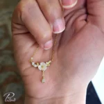 گردنبند نقره فلاور گل و برگ ساخته شده از نقره با عیار 925 با روکش ظخیم و با دوام