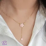گردنبند نقره فلاور گل آویز از جنس نقره با عیار 925 خالص با آبکاری رودیوم