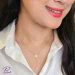 گردنبند نقره فلاور گل آویز تماما از نقره با عیار 925 خالص با روکش ظخیم و با دوام