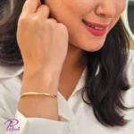 دستبند النگویی نقره، بنگل نقره از جنس نقره با عیار 925 با روکش طلا سفید