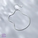 پابند نقره تنیسی ساخته شده از نقره با عیار بالای 925 با آبکاری طلا سفید