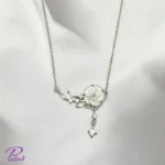 گردنبند نقره فلاور گل از جنس نقره با عیار 925 با روکش فلز رودیوم