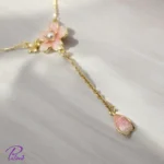 گردنبند نقره فلاور گل آویز از جنس نقره با بالاترین عیار ممکن با روکش طلا سفید